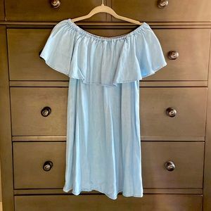 Chambray off the shoulder dress